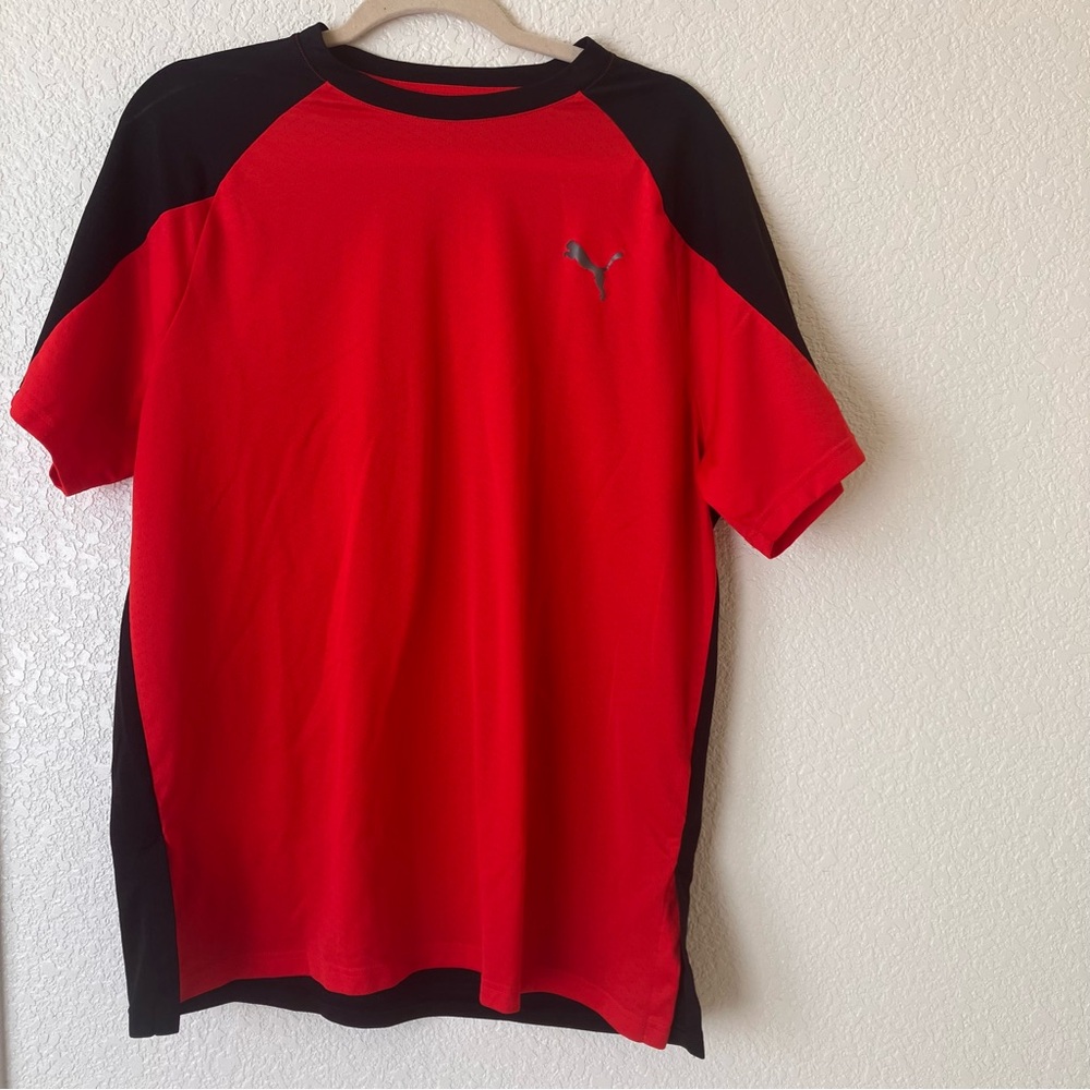 Puma Men's Red and Black T-Shirt XL used good condition
